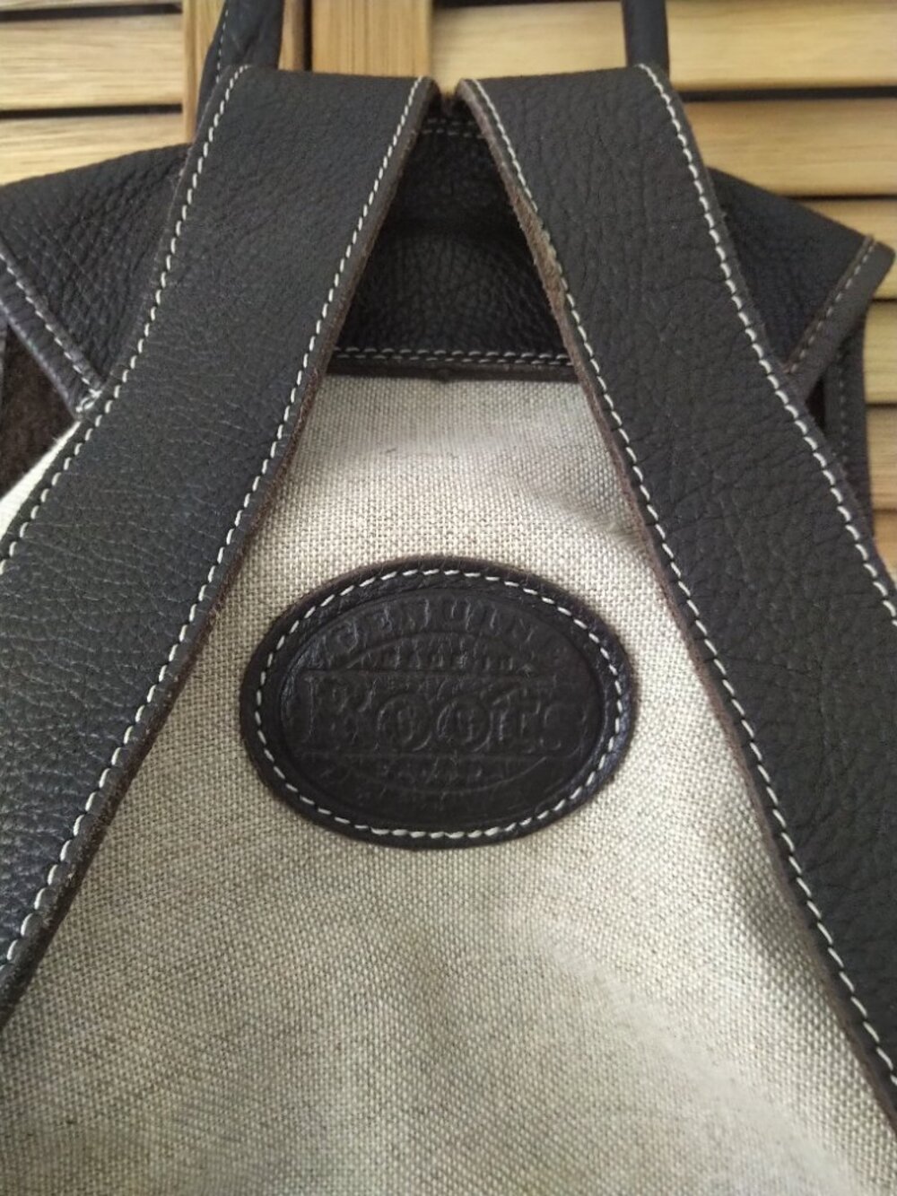ROOTS Canvas & Leather Backpack / Rucksack - Picture 2 of 7